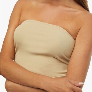 New WeWoreWhat Ruched Strapless Bodysuit
